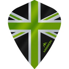 Mission - Alliance - Union Jack Dart Flights - Kite - 100 Micron - Black with Gr