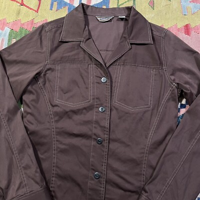 Callaway Golf Brown Snap Button Light Weight Jacket Women s Medium Pockets