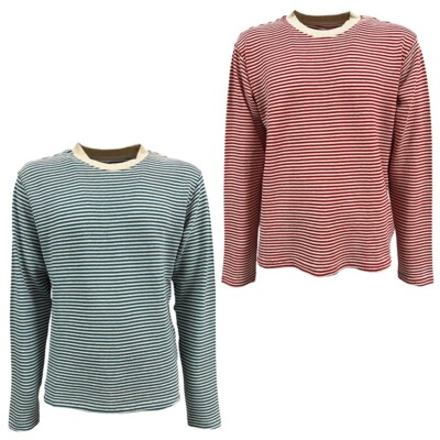 Madson By BottegaChilometriZero Men's Crew-Neck Striped DU25966 Cotton/