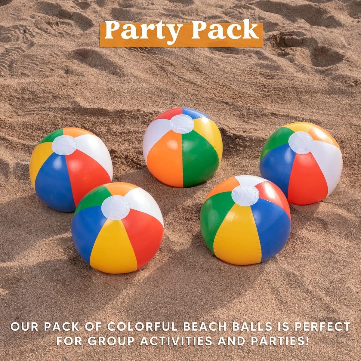 8 Pack 16 Rainbow Color Inflatable Large Beach Balls For Kids and Adults eBay