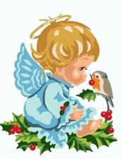 "Angels" Printed Needlepoint Tapestry  Canvas 6285