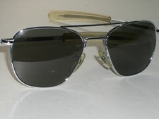 52 20mm AMERICAN OPTICAL USA SHINY CHROME UV CRYSTAL ORIGINAL PILOT SUNGLASSES