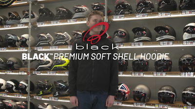 Sweat à capuche moto Premium Soft Shell noir pour moto