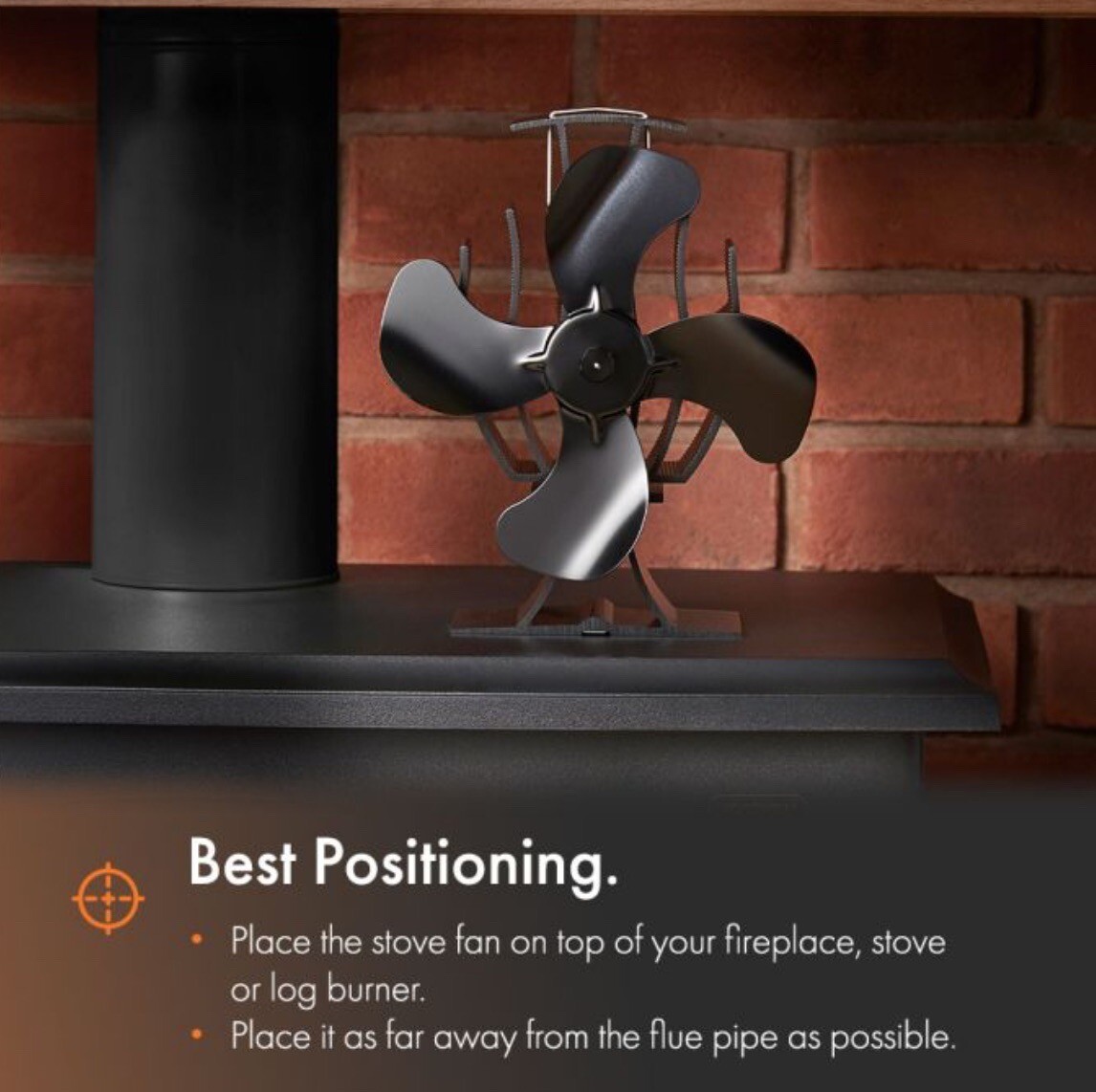 VonHaus 14/061 Wood Stove Fan Black 2500460 702895064586 eBay
