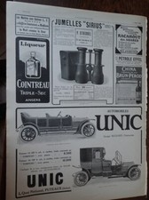 UNIC car + ROYAL HOUSE by René VINCENT + SIRIUS advertising paper ILLUSTRATION 1911