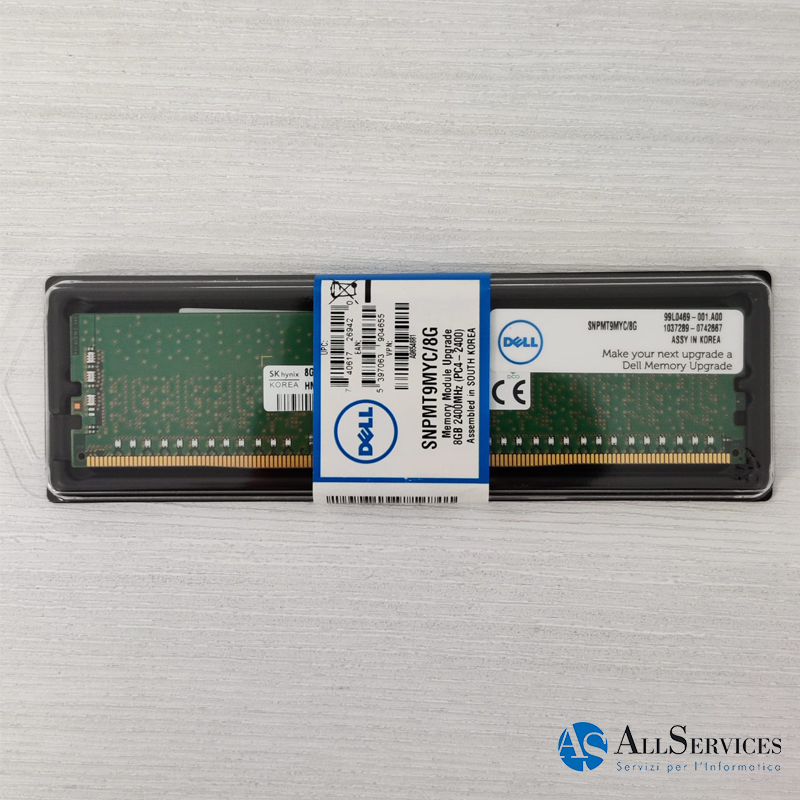 (GARANZIA A VITA) A9654881 - DELL - DDR4 8 GB DIMM 2400 MHz PC4-19200 1.2 V