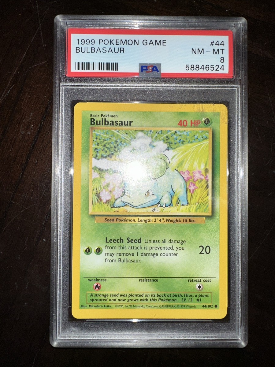 1999 Pokemon Base Set Bulbasaur #44 PSA 8