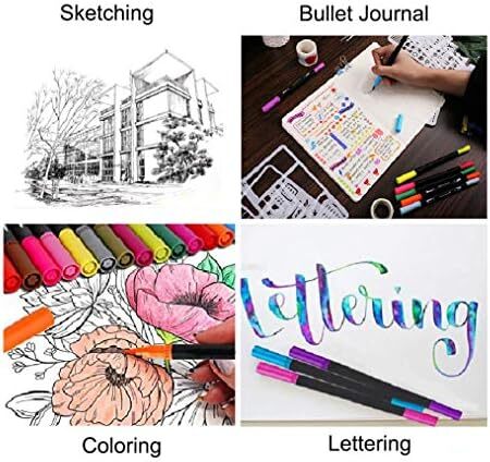 Dual Tip Brush Pens, Funnasting 72-Colors Brush Fineliner Pens Colouring Pens B - Picture 6 of 7