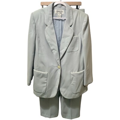 Adolfo Atelier Vintage Robinsons May Pantsuit, LIGHT BLUE, Lined, Size 18, NWT