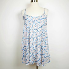 SHOW ME YOUR MUMU Women's S Blue & pink chiffon blouse loose fit spaghetti strap