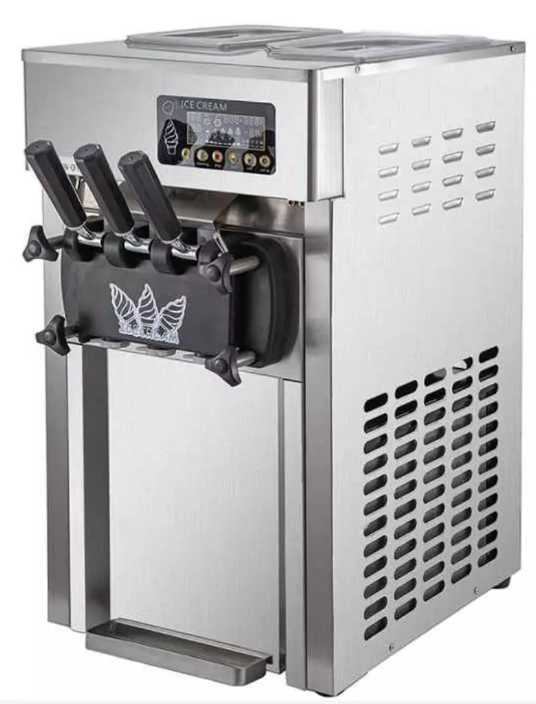 2+1 Flavors Soft Ice Cream Machine Standing Stainless Steel 2+1 Flavors Soft Ice Cream Machine Standing Stainless Steel