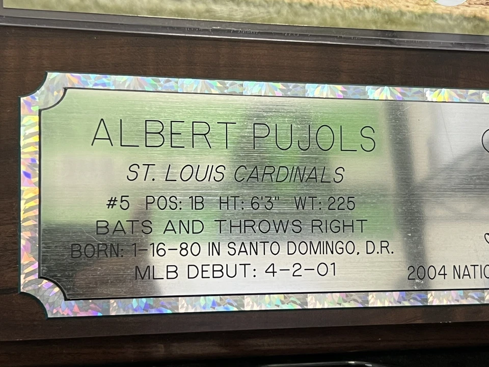 Placa de campeones de la Liga Nacional Albert Pujols, Jim Edmonds 2004. "20"" X 16""" Foto 2 de 4