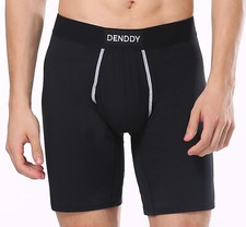 Men Underwear Performance Long Leg Boxer Brief FLY Black Grey US size S M L XL