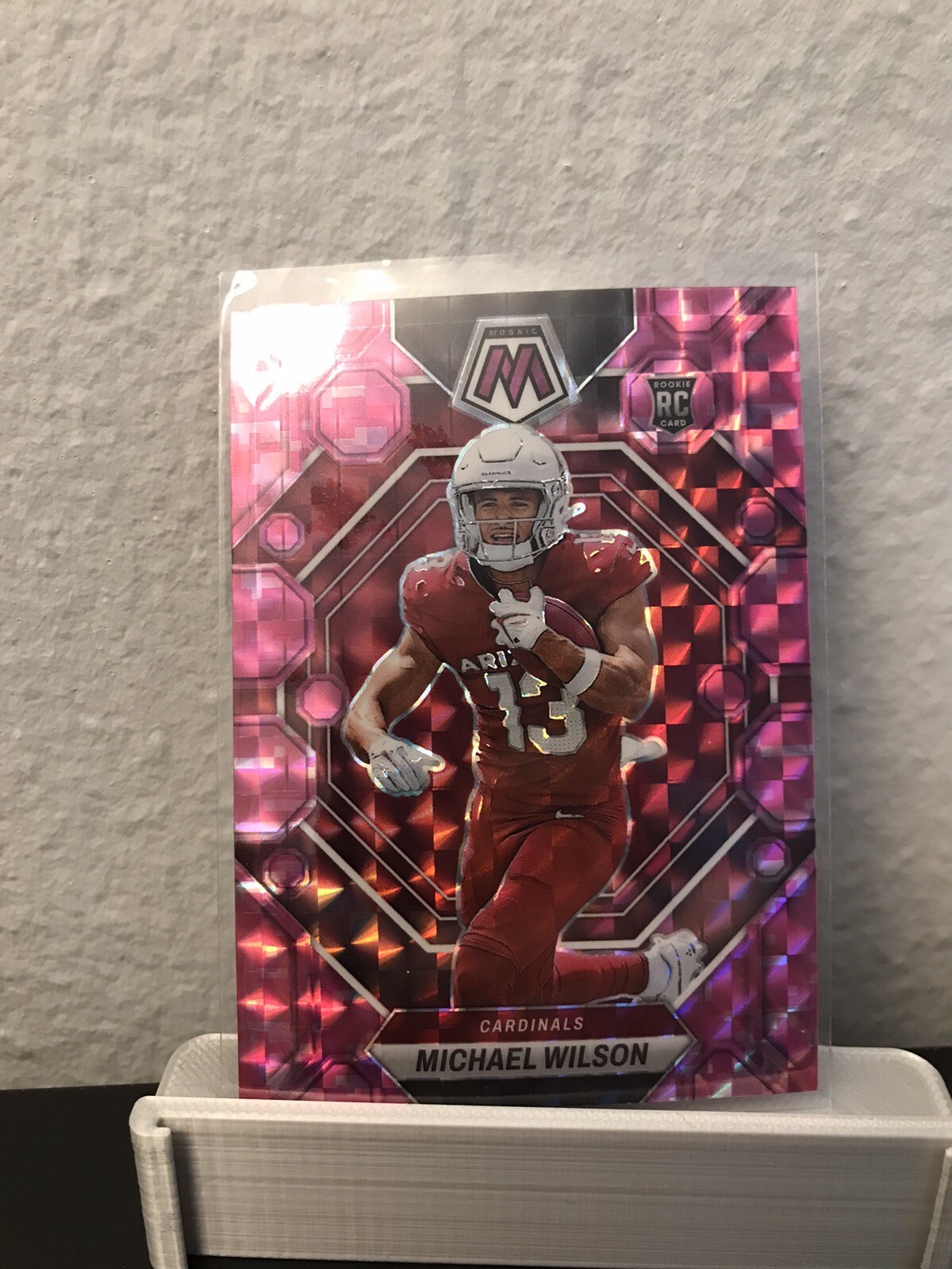 2023 Mosaic Football Michael Wilson #350 Pink Camo Mosaic Rookie - Cardinals