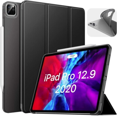 MoKo iPad Pro 12.9 Leather Folio Case - Magnetic Stand - Black