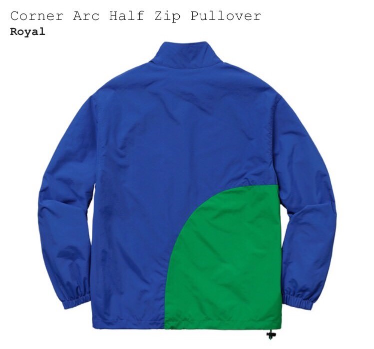 Supreme Corner Arc Half Zip Pullover Royal Blue Green SS18 Supreme Corner Arc Half Zip Pullover Royal Blue Green SS18