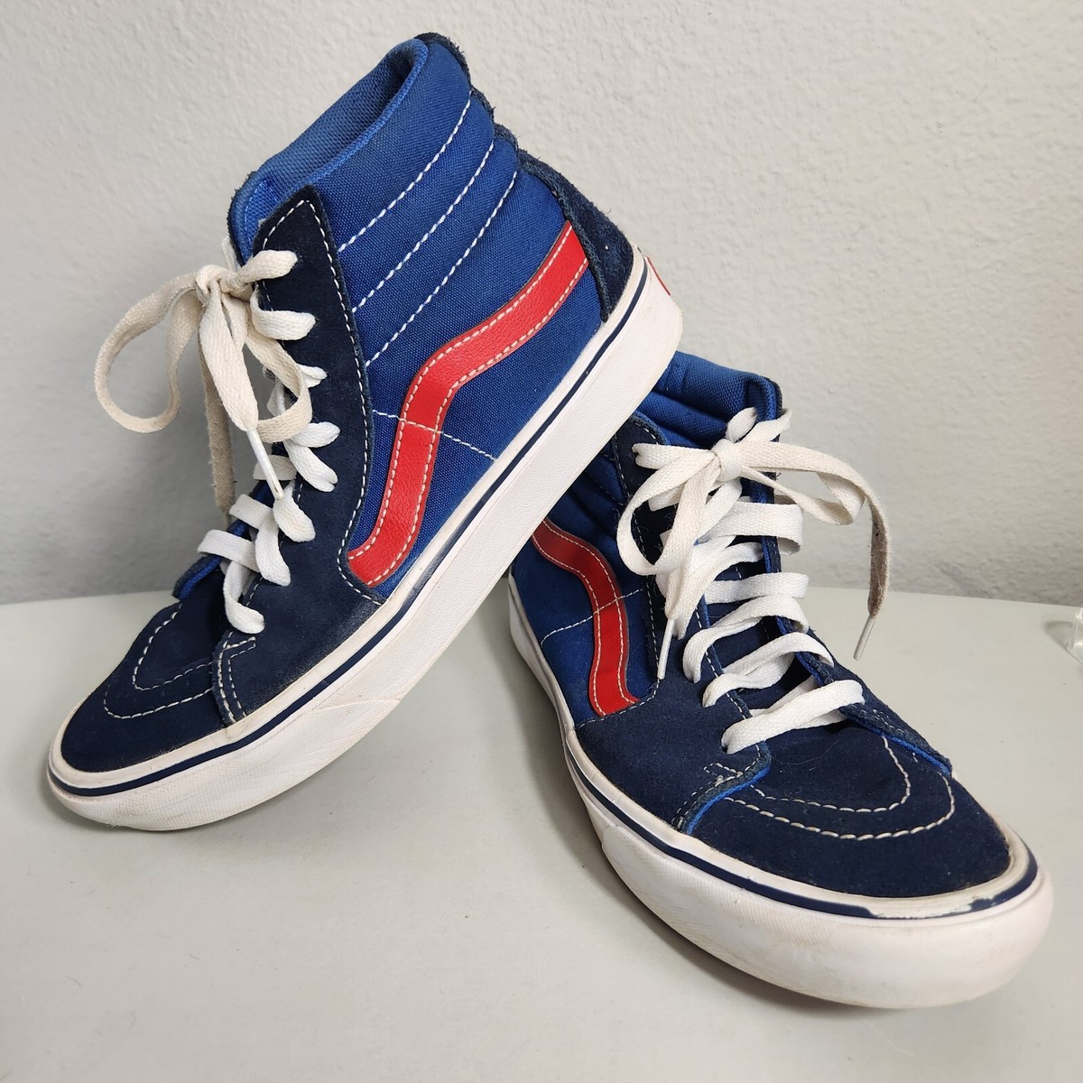 VANS SK8-Hi Comfycush Tri Tone Navy, Blue, Red Skate Shoes-Mens 7