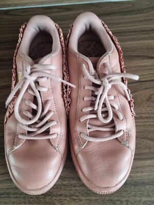 Puma Basket Classic Frill Trainers Low Top Shoes Fashion Womens Size  UK