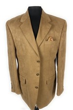 Chaps Ralph Lauren Mens Blazer Gold Brown 3 button Size 42L
