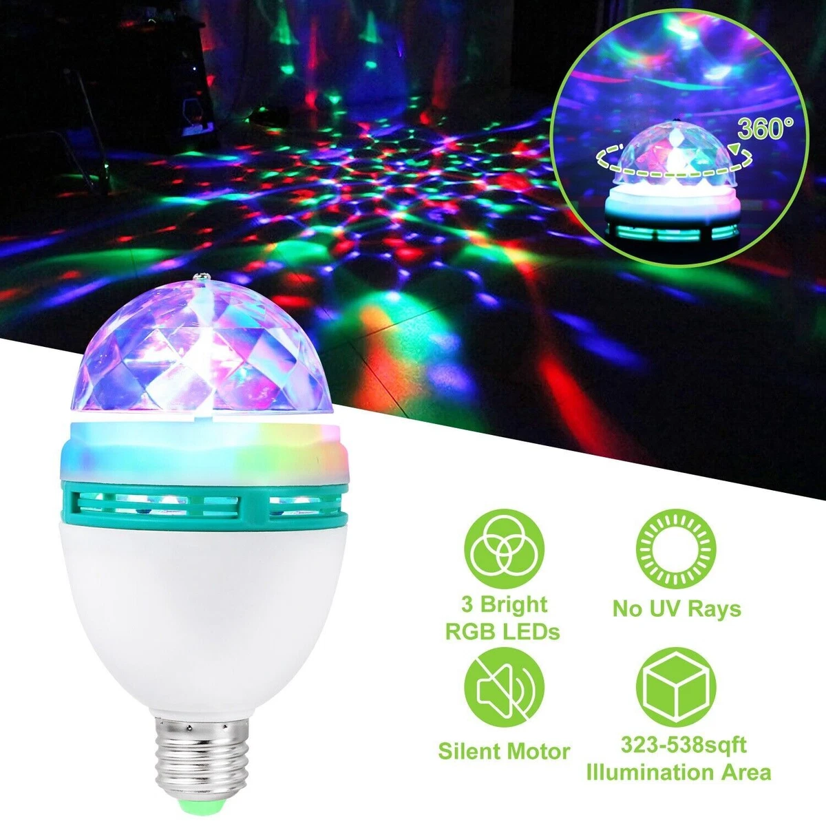 Led full outlet color rotating lamp