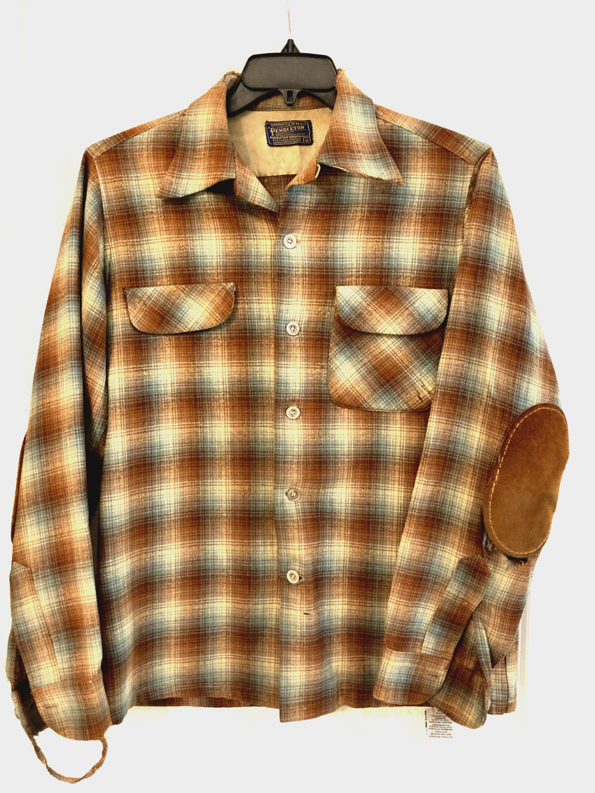Pendleton wool vintage button down shirt elbow pa… - image 1