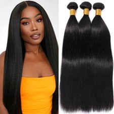 100 Indian Virgin Human Hair Extensions Sew in Straight Bundles Weave 8-30INCH