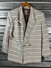 New Vintage 90s Amanda Smith Double Breasted Blazer Jacket Womens 12 Rayon/linen