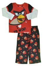 Angry Birds Girls Red, Black  White 2pc Pajama Pant Set Size 4, 10