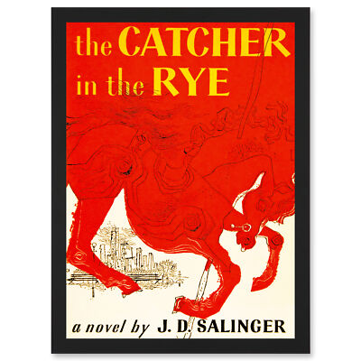 Buchcover Fänger im Roggen Salinger Klassiker Roman gerahmt A3 Wandkunstdruck