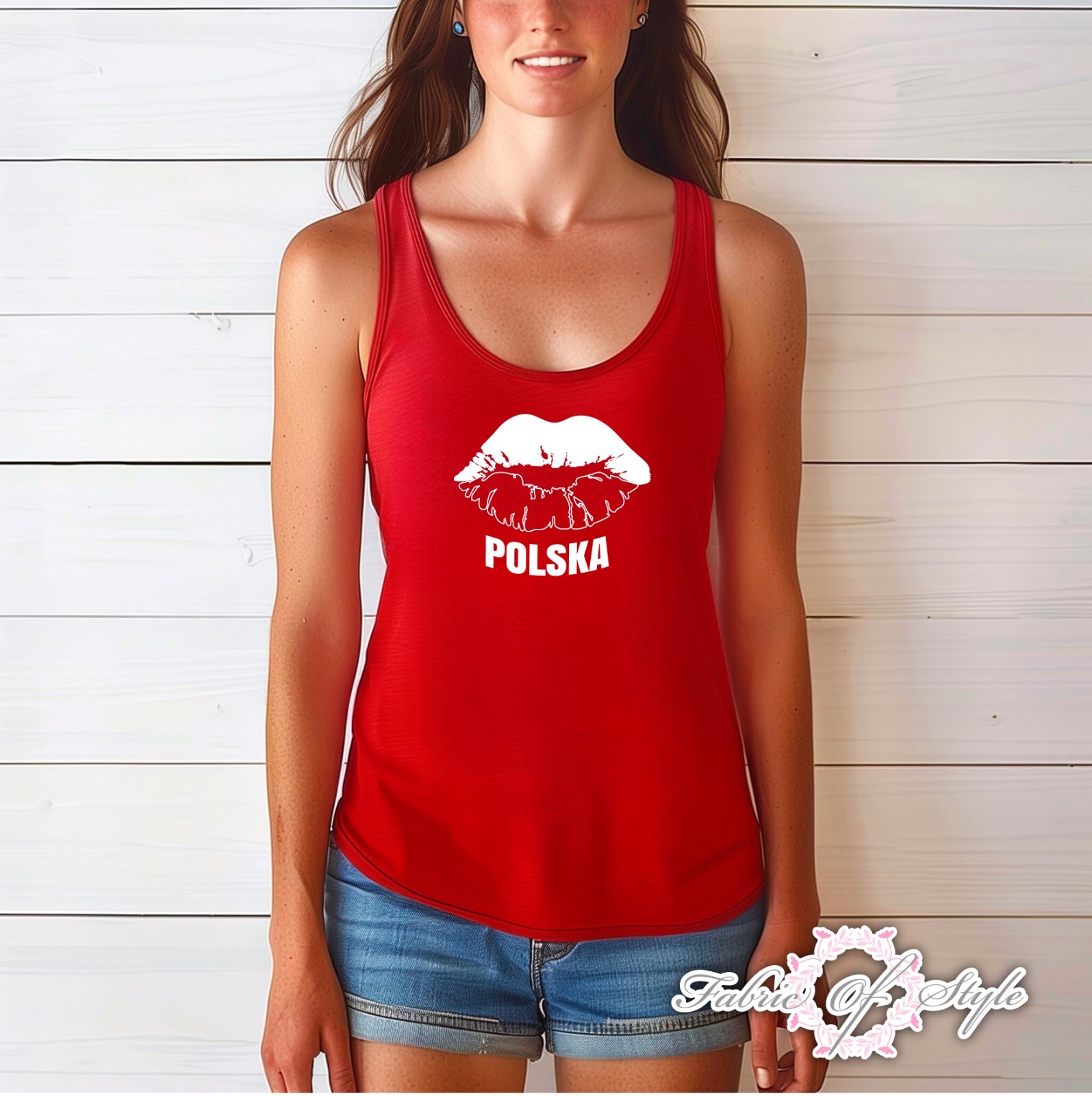 Vest Tank Top Ladies Lips Poland Polska Football W Euro 2024 T-shirt Female Red-image