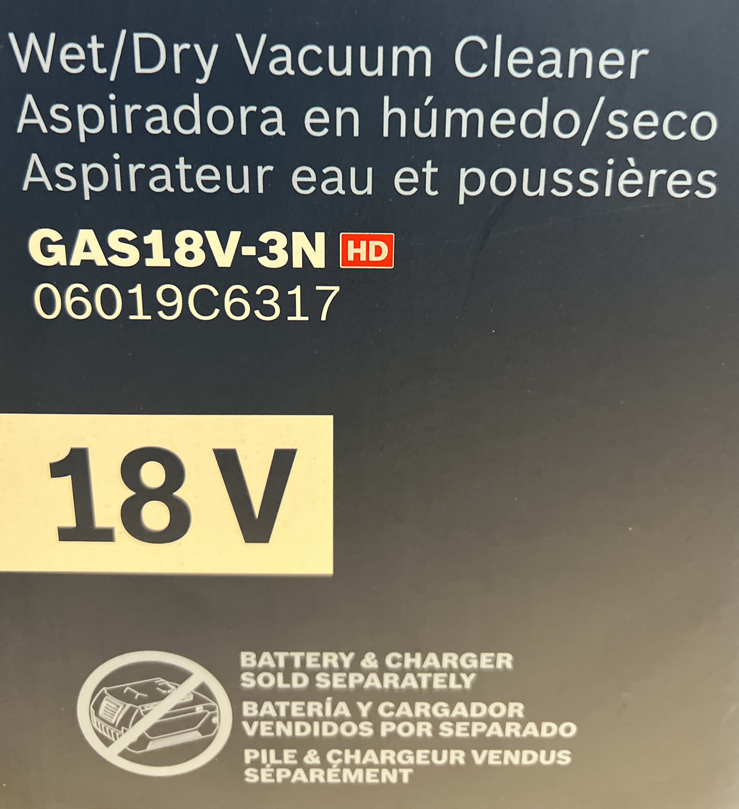 BRAND NEW BOSCH GAS18V3N 18V Volt 1.6 Gallon Wet/Dry Shop Vacuum w