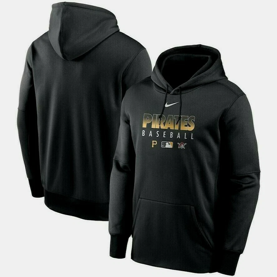 Nike Men's Black Pittsburgh Pirates Authentic Collection Therma Performance Pullover Hoodie - Black