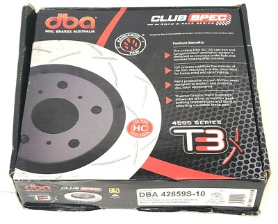 NEW DBA 42659S-10 T3 4000 Series Slotted Rear Disc Brake Rotor