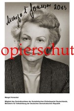 A63 Margot Honecker DDR ca. 20x30 cm mit Unterschrift