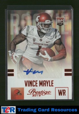 2015 Panini Prestige #300 Vince Mayle Rookie Signatures Extra Points Red Auto