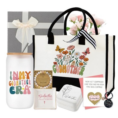 JIABOLANG Godmother Proposal Gift 8 Pcs God Mother Gift Basket Set Will You B...