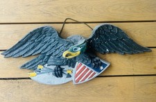 Tg Cast Metal American Bald Eagle Wall Plaque Patriotic Shield Arrows 21 Wide