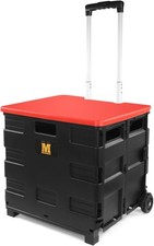 Collapsible Black Rolling Folding Dolly Cart for