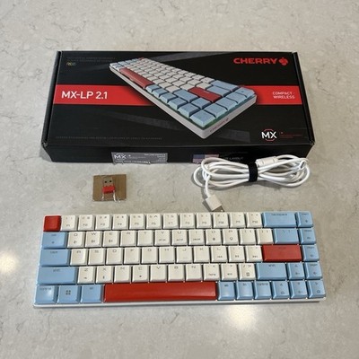 Cherry MX-LP 2.1 Compact Wireless Mechanical Keyboard Bluetooth White Blue Red