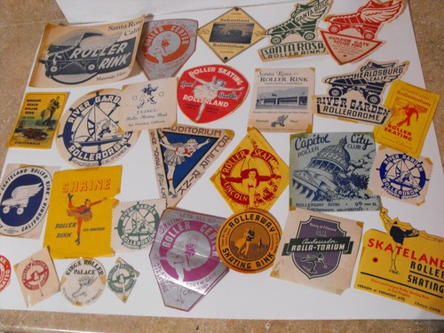 Lot of 27 Vintage Original Roller Skating Rink Decal Stickers ~ California CA
