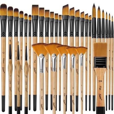 33 Pcs Paint Brush Set, Artist Paint Brushes for Acrylic Painting, Oil, Water...