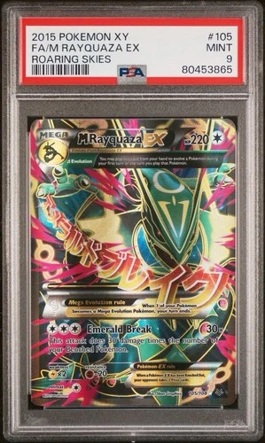 2015 POKEMON XY ROARING SKIES M RAYQUAZA EX #105 ULTRA RARE PSA 9 MINT