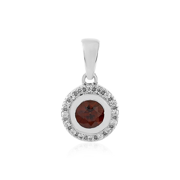 Cavill Sterling Silber AnhäNger Pinkfarbener Zirkon 1,03Ct Rundschliff Halo 925-image