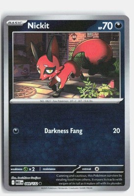 Nickit 089/132 Mega Evolution Common Pokemon Reverse Holo NM