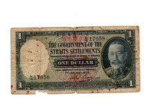 1 DOLLAR VG  BANKNOTE FROM BRITISH STRAITS SETTLEMENTS 1935  PICK-16  RARE