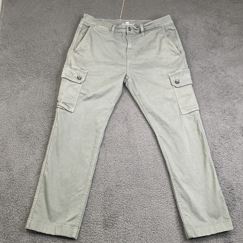 Pantalones cargo 7 For All Mankind Adrien para hombre 34 elásticos informales utilitarios pantalones de bolsillo