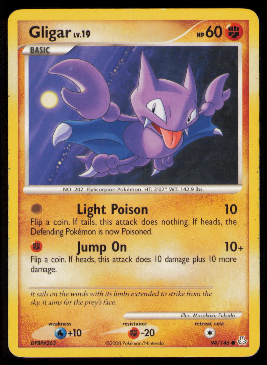 Gligar 94/146 Common Legends Awakened Pokemon Lightly Played