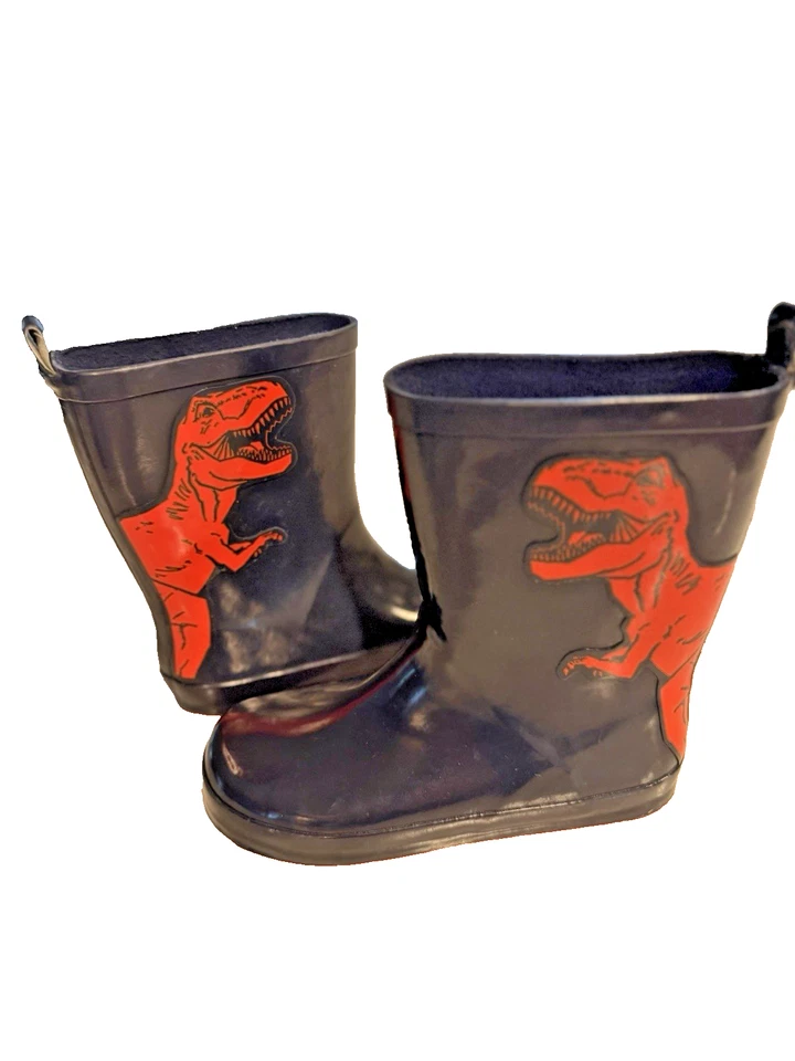 Gymboree Niños Niñas T-Rex Dinosaurio Azul Rojo Goma Botas de Lluvia Zapatos Talla 12 Usadas en Excelente Condición Foto 2 de 4
