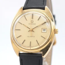 New Belt [NEAR MINT] OMEGA QUARTZ Cal.1370 196.0121 Gold Men's From JAPAN Y981