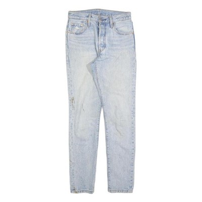 LEVI'S 501S Damen Jeans Blau Slim Skinny Denim Rinse W25 L30 Classic Fit